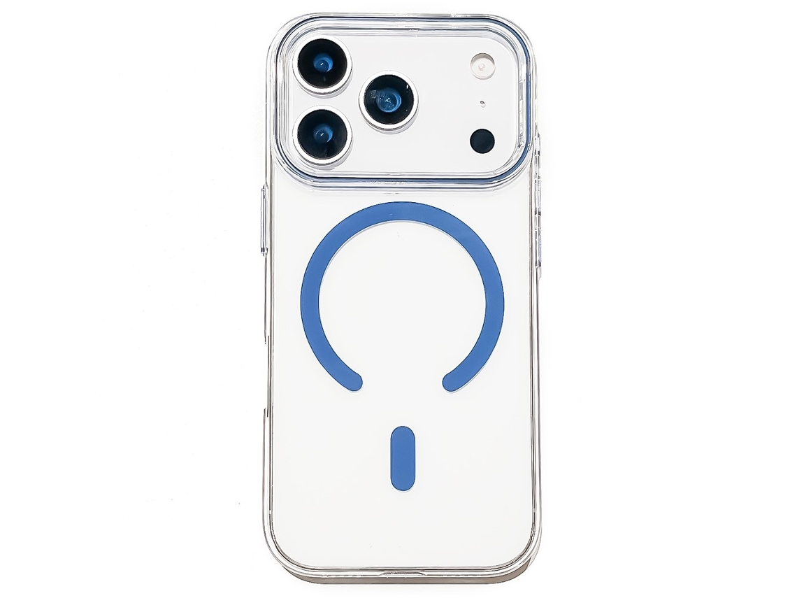 Capa Magsafe Transparente/azul Para Iphone 17 Pro
