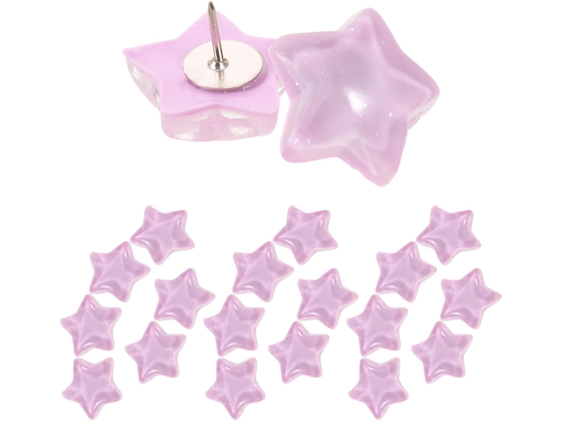 Villcase 20 Tachininhas em formato de estrela com glitter vermelho, com caixa para Tachininhas de cinco pontas para decoração.
