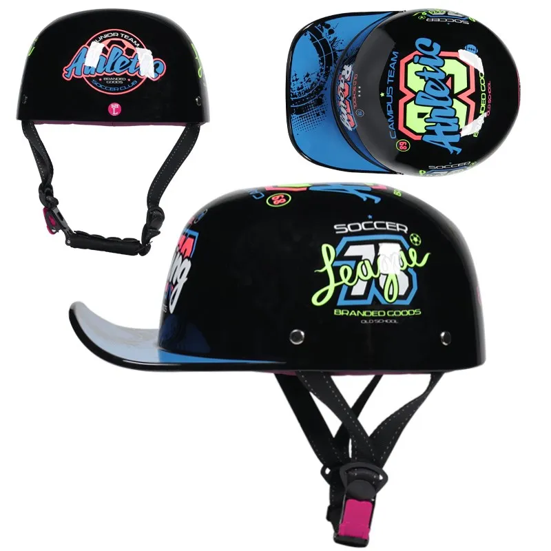 (m) Capacete Retrô De Motocicleta, Boné De Beisebol