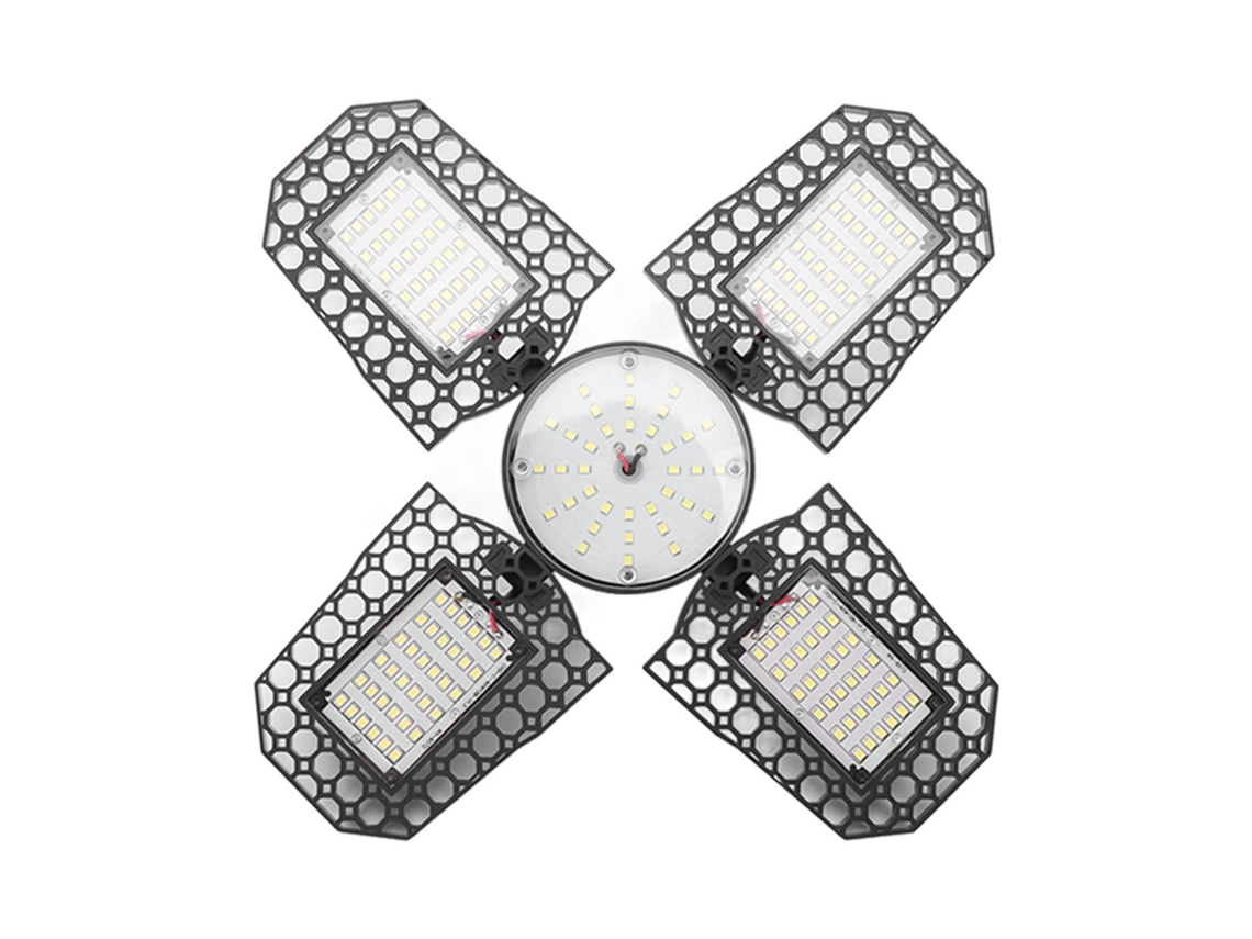 2026 lâmpada de Teto Led para Garagem Dobrável 4 Lâminas 100w Alto Brilho Economia de Energia E27 85 265v