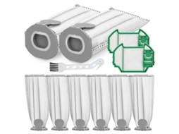 Conjunto de 8 Sacos para Aspirador de Pó Sem Fio Kobold Fp7 Vk7 com 2 Filtros Proteção do Motor BRILVIBERA