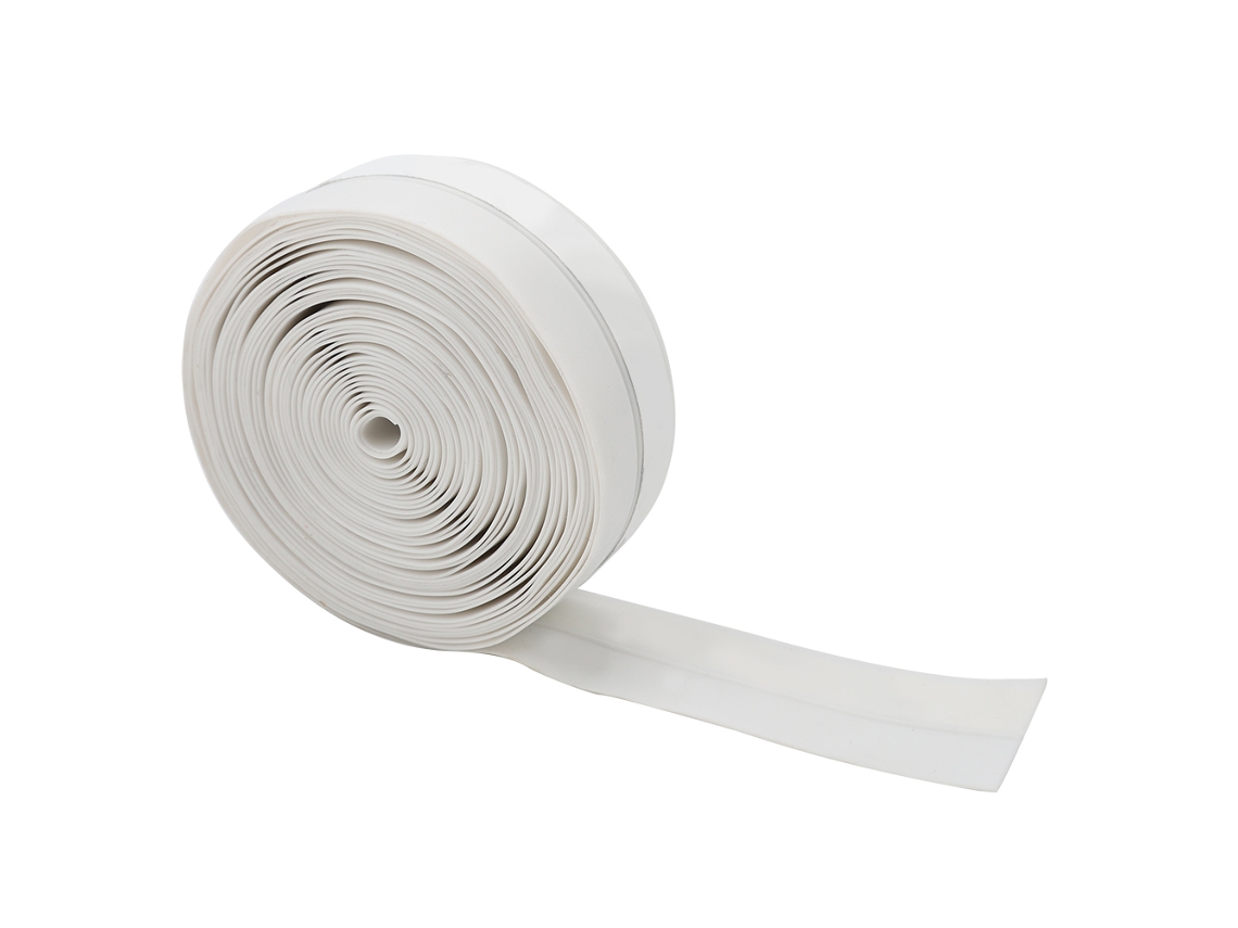 Fita de vedação autoadesiva para porta e janela 5m 25mm borracha silicone branco | S/MARCA