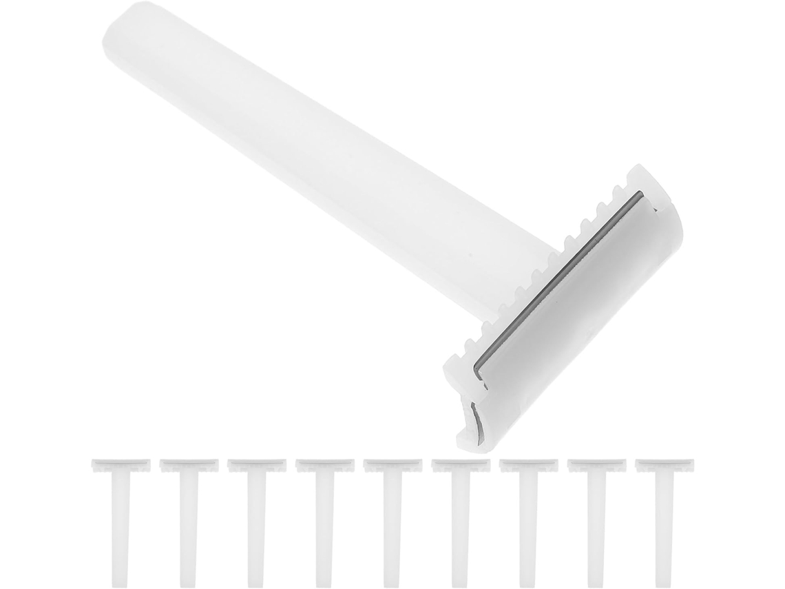 Conjunto De 10 Lâminas De Barbear Brancas Para Remoção De Pelos, Para Homens E Mulheres, Manual, Fácil De Usar.