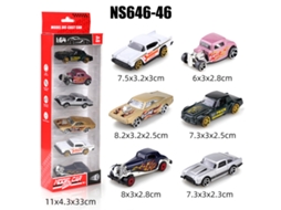 Miniaturas de Carros Deslizantes em Escala 1/64, Brinquedos Infantis MDUG (6 Carros)