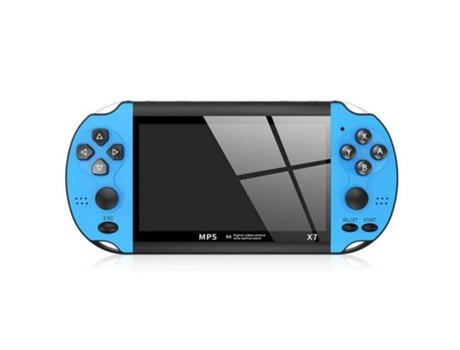 Consola Videojogos GAMEX7 Portátil Bateria Recarregável Azul (200 Jogos Incluídos)
