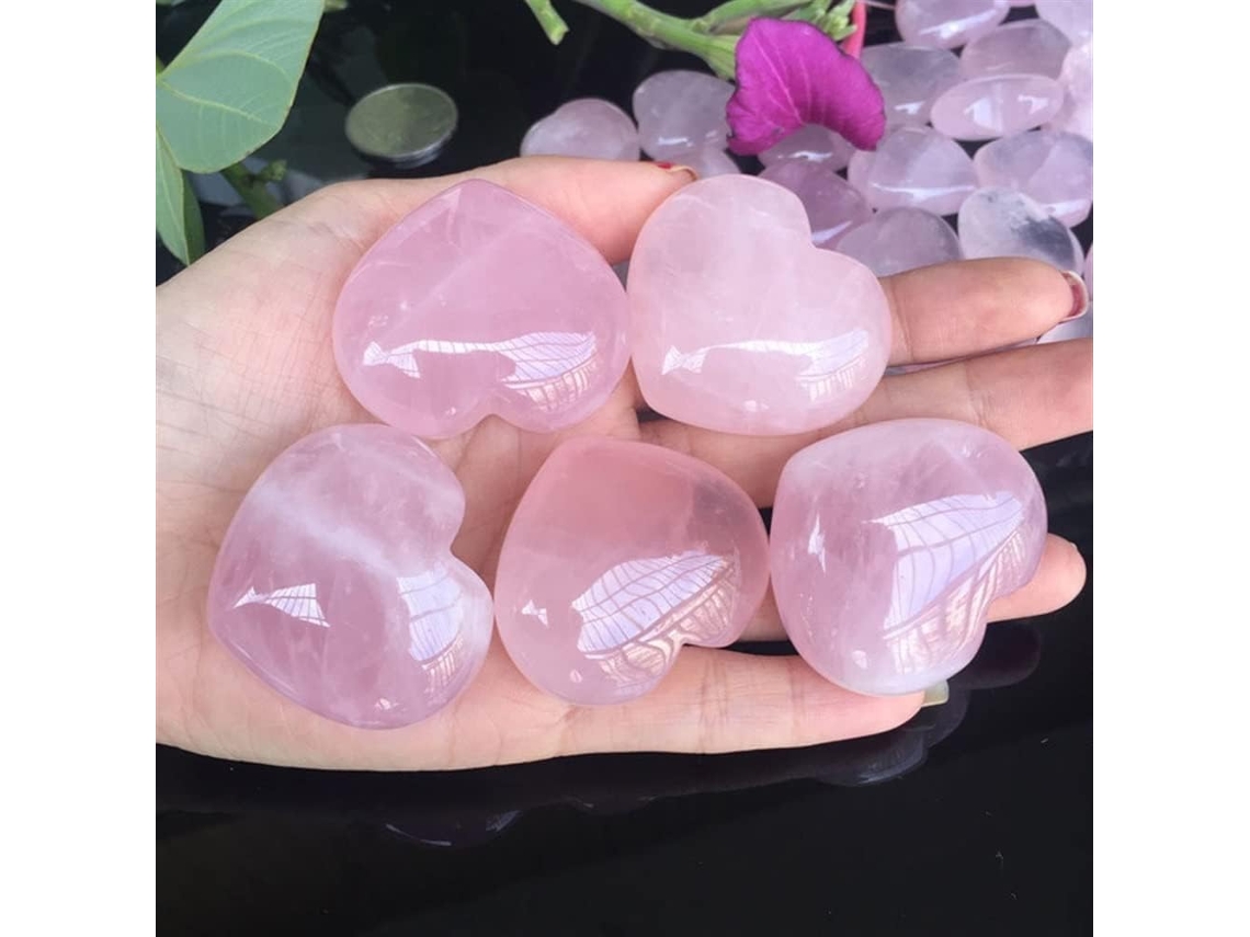 Meditação Maison 1 Peça Cristal De Quartzo Rosa Natural Quartzo Rosa Cristal Em Forma De Coração Bricolage