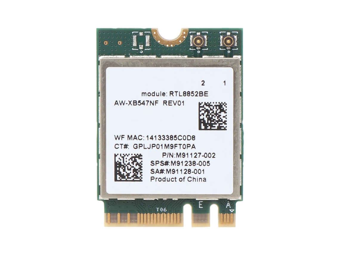 Lurelia Placa Wi-fi M.2 Ngff Rtl8852be Wi-fi 6 286,8 Mbps 573,5 Mbps Dual Band 2,4/5 Ghz Bluetooth 5.2
