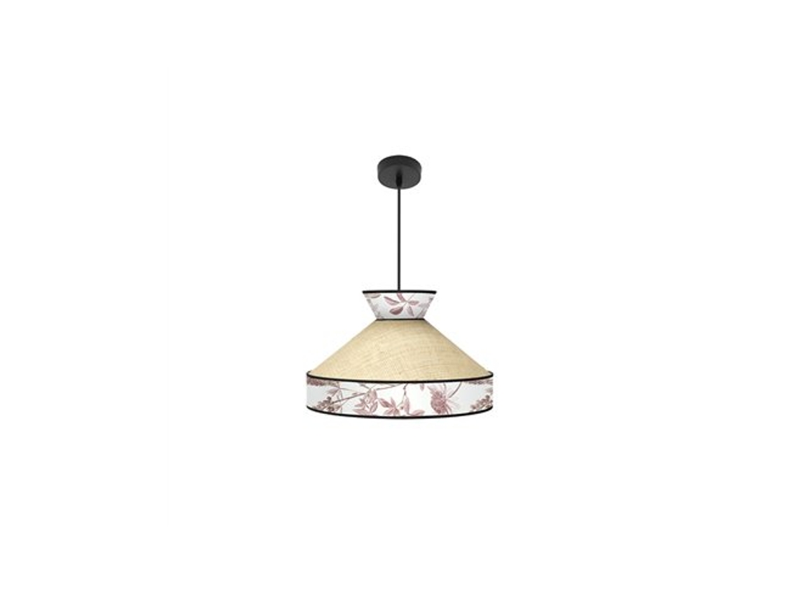 Luminária Pendente Constantinopla, Ø40cm, Altura Regulável, 1xe27 , Bege E Vermelho Fabrilamp (lâmpada Não Incluída)