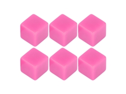 2026 conjunto de 6 Dados de Plástico Branco Hexaedros Retos para Clase Juego Mesa Diy Conteo Matemático Fiesta Rosa
