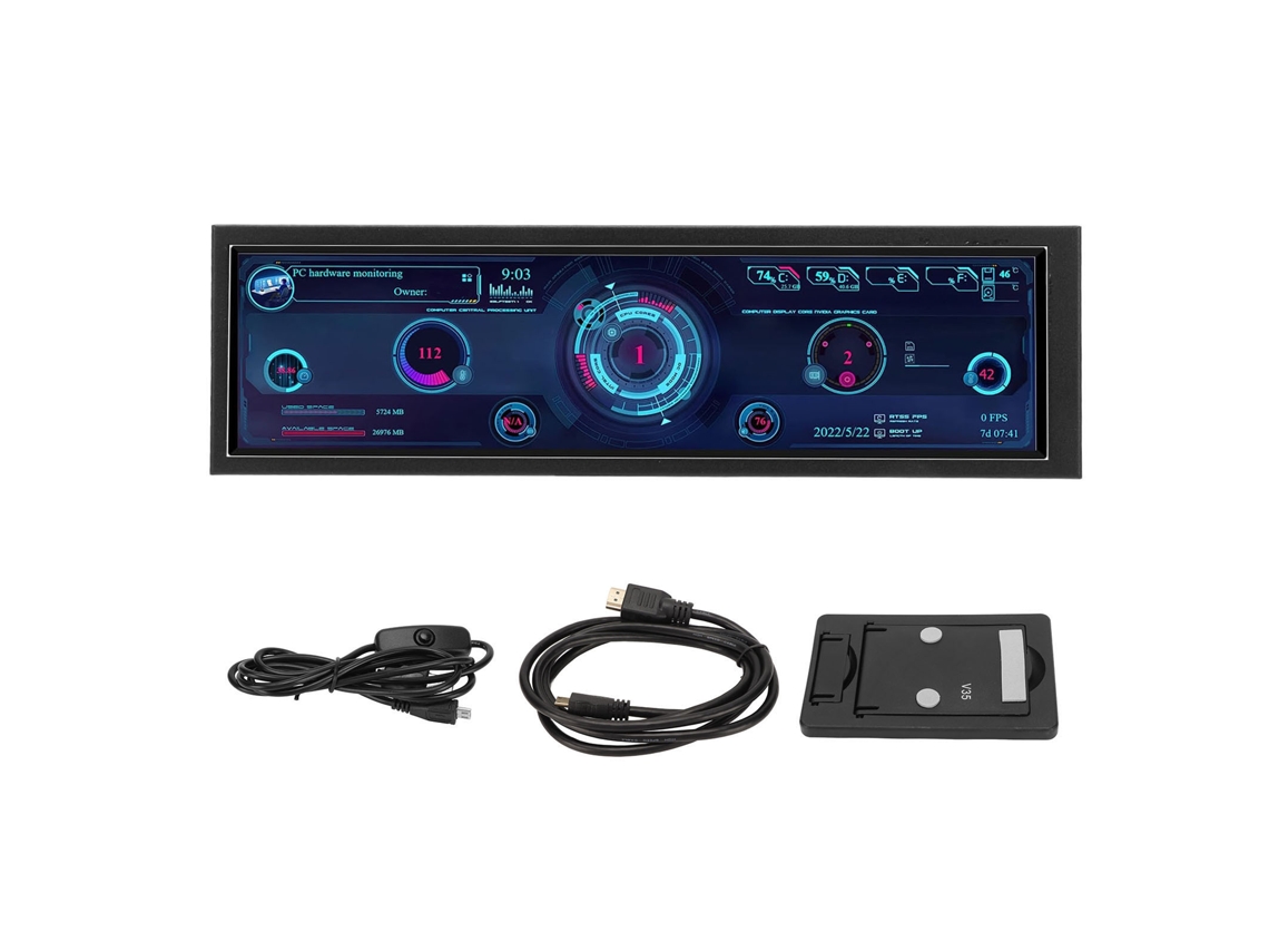 Monitor ips 8,8 polegadas, 1920*480, hardware monitor