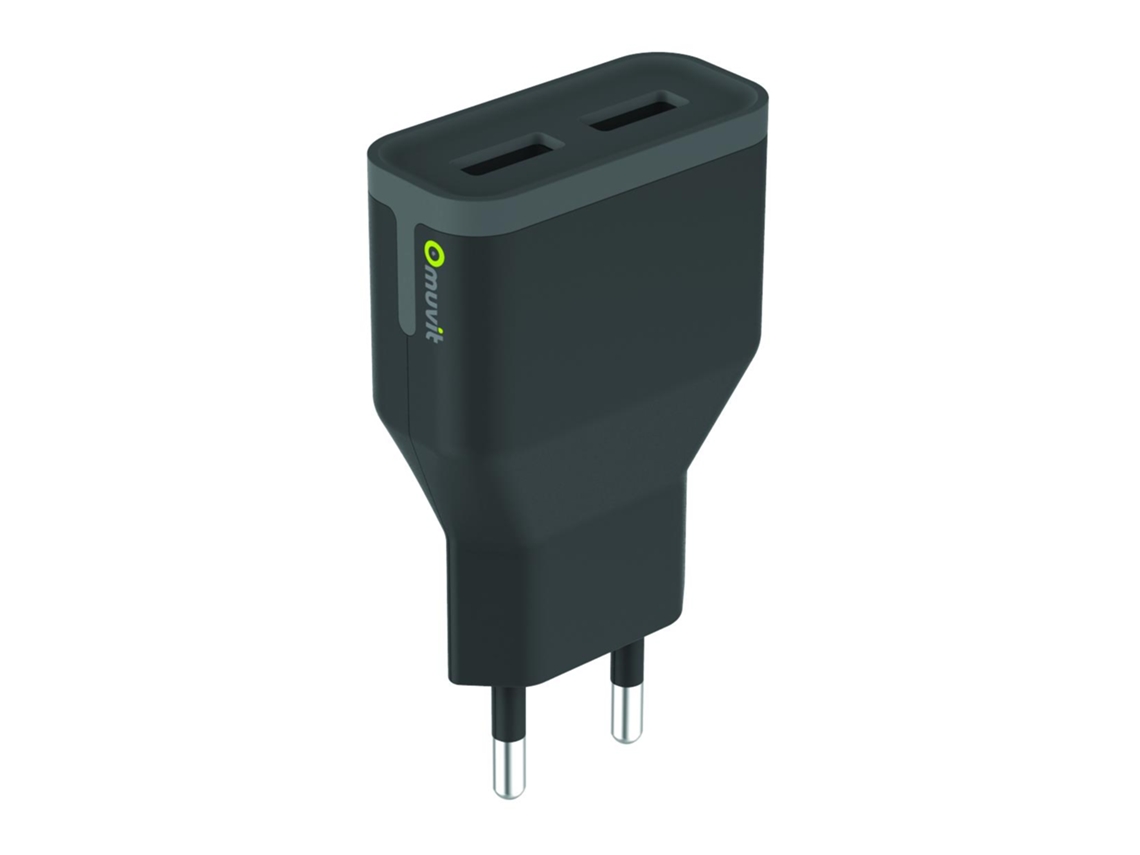 Transformador Usb MUVIT Dual 3.4A Preto