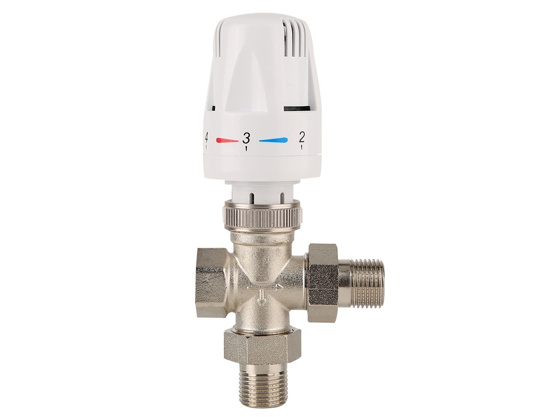 Válvula Termostática De Radiador 3 Vías De Latón Dn25 1 Pulgada Control Automático De Temperatura