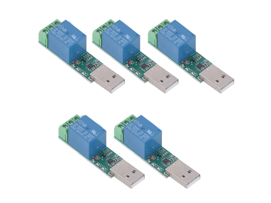 Módulo De Relé 5v 1 Canal, Controle Livre De Driver, Placa Para Computador Pc (5 Unidades)
