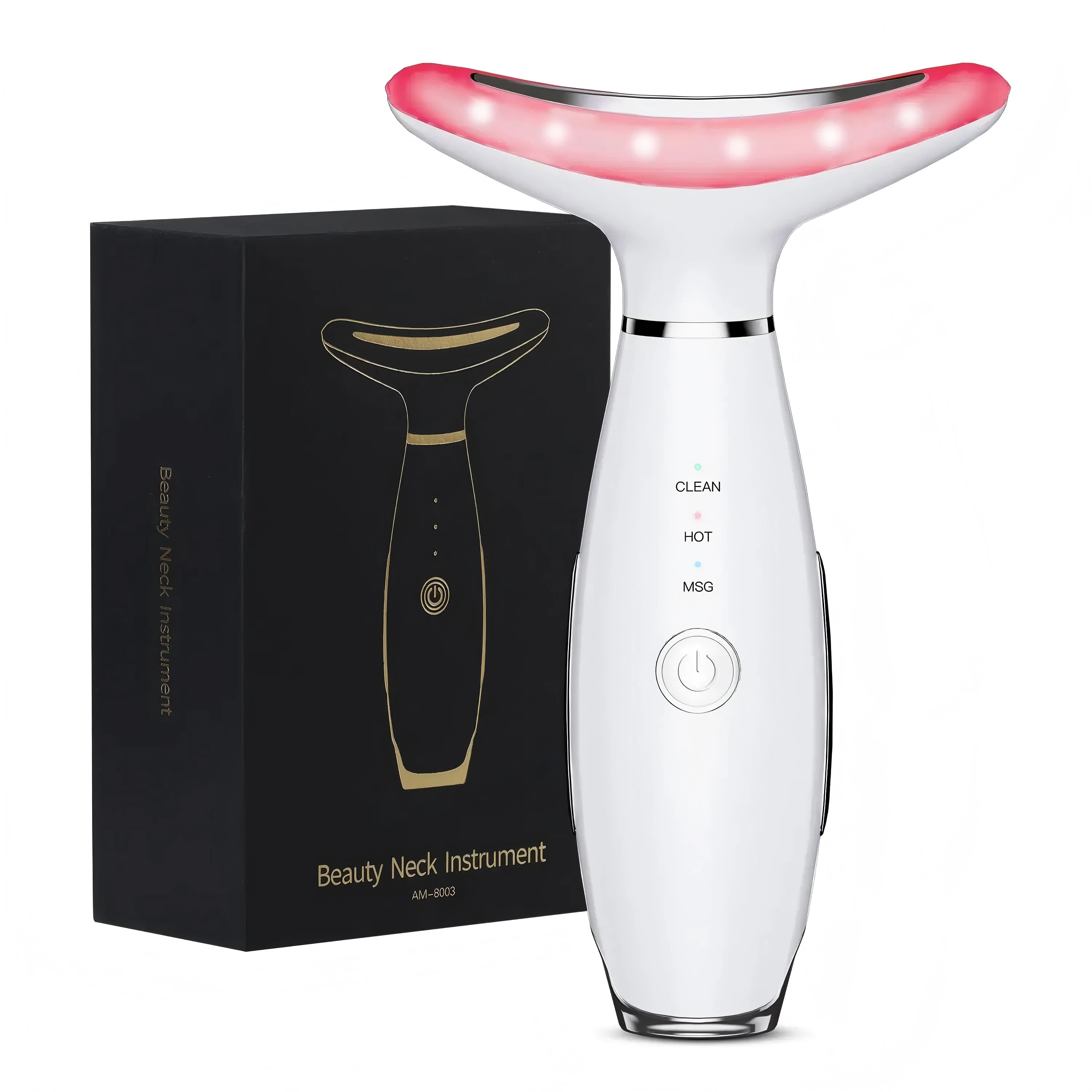 Massageador facial (branco), aparelho de beleza para firmar a pele, removedor de papada