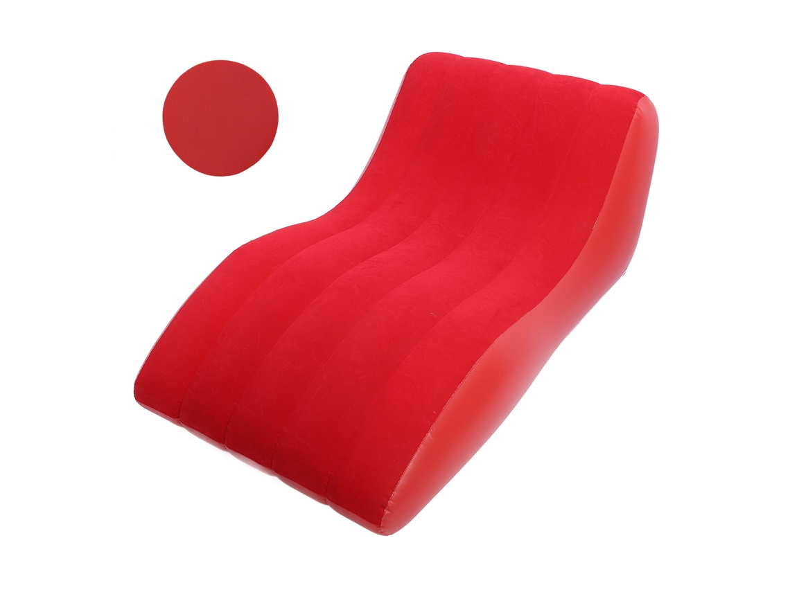 Sofá Inflável Confortável PVC Portátil para Acampamentos, Praia, Viagens, Casa Vermelho