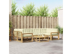 Vidaxl Conjunto De Sofás Para Exterior 5 Unid. Branco E Creme