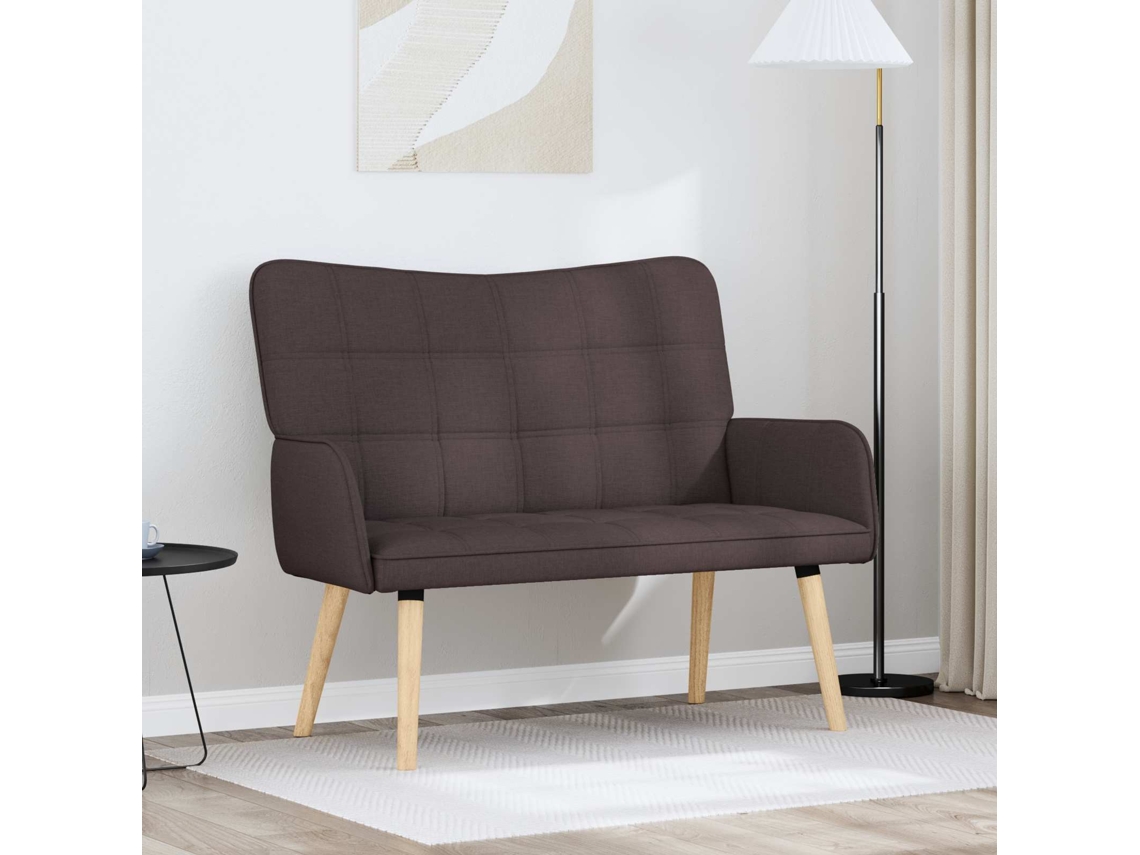 Vidaxl Sofá Para 2 Pessoas Marrom Escuro 115 X 61 X 87 Cm Tecido