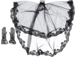 Vestido de Noiva para Alugar com Conjunto Luva Combinando - Fantasia Feminina para o Halloween