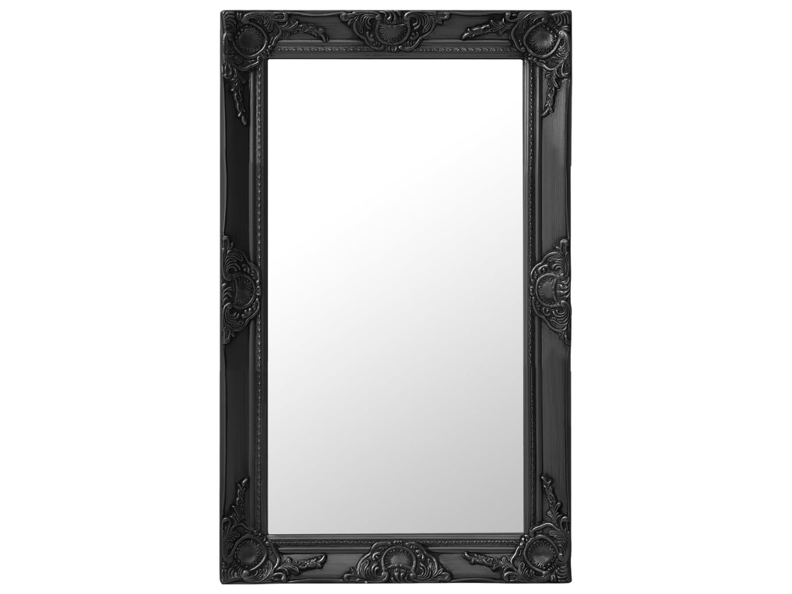 Espelho de Parede Estilo Barroco 50X80 Cm Preto Decoração