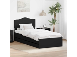 Vidaxl Estrutura Da Cama Preto 75 X 190 Cm Madeira De Engenharia