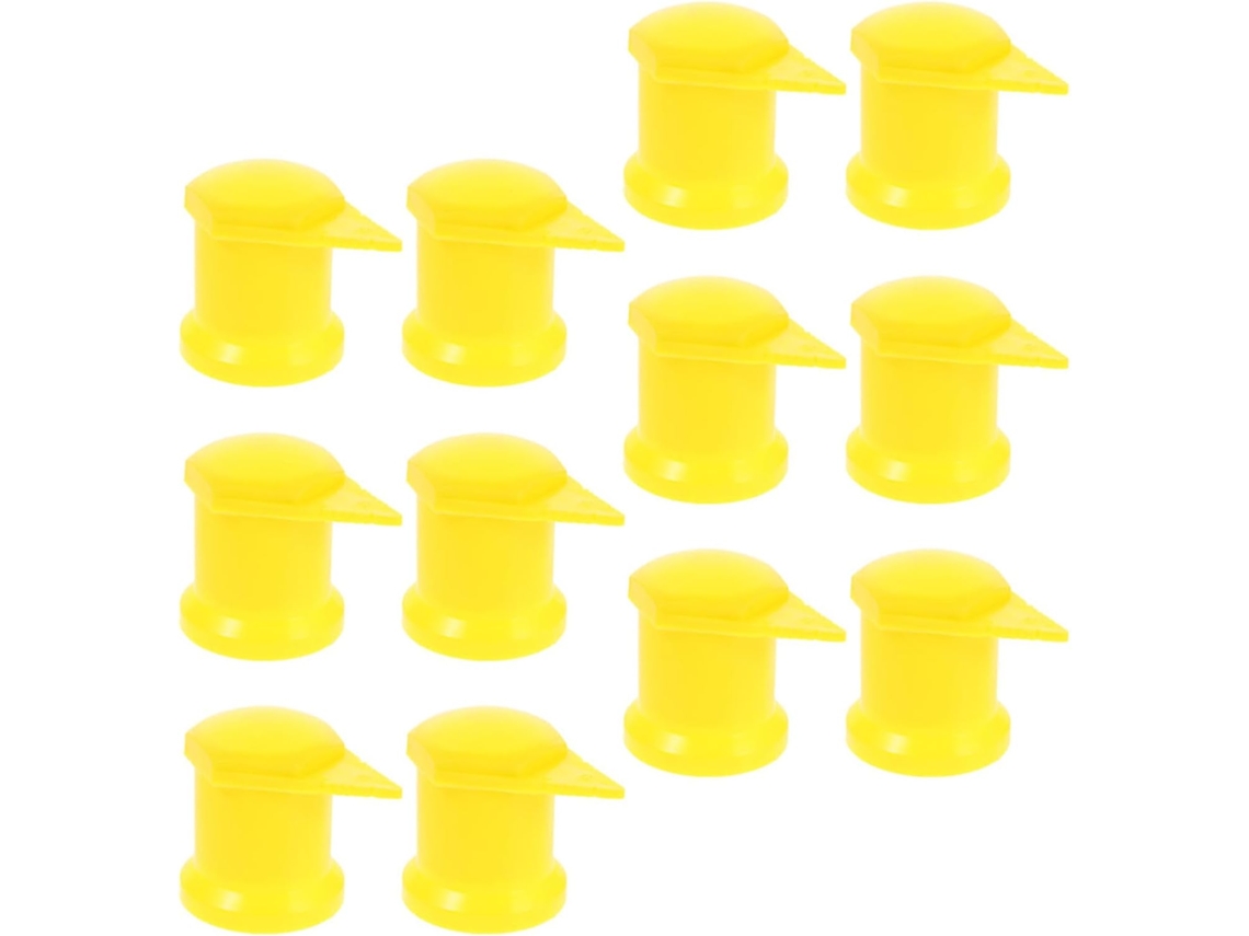 Capas De Plástico Amarelas Para Porcas De Rodas De Carro De 33 Mm, Pacote Com 24 Peças.