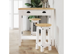 Vidaxl Bancos De Bar 2 Pcs Madeira De Pinho Maciça Branco
