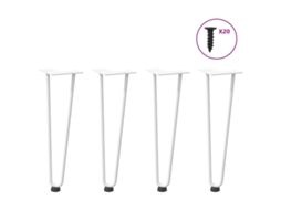 Vidaxl Pernas De Grampo Para Mesa De Centro 4 Peças, Branco, 42 Cm, Aço Maciço