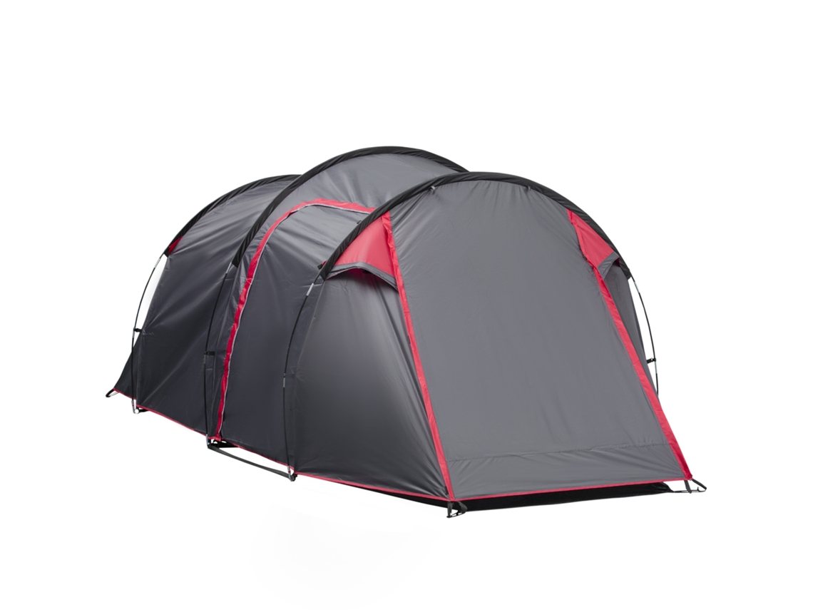 Tenda de Campismo para 2 3 Pessoas Dobrável À Prova D'agua e À Prova de Uv 20+ com Vestíbulo 426x206x154 Cm Cinza Escuro Ge