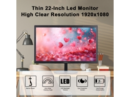 Monitor Led De Cuidado Com Os Olhos Ultra Fino De 22 Polegadas 1920x1080 75hz 1ms Hdmi Vga
