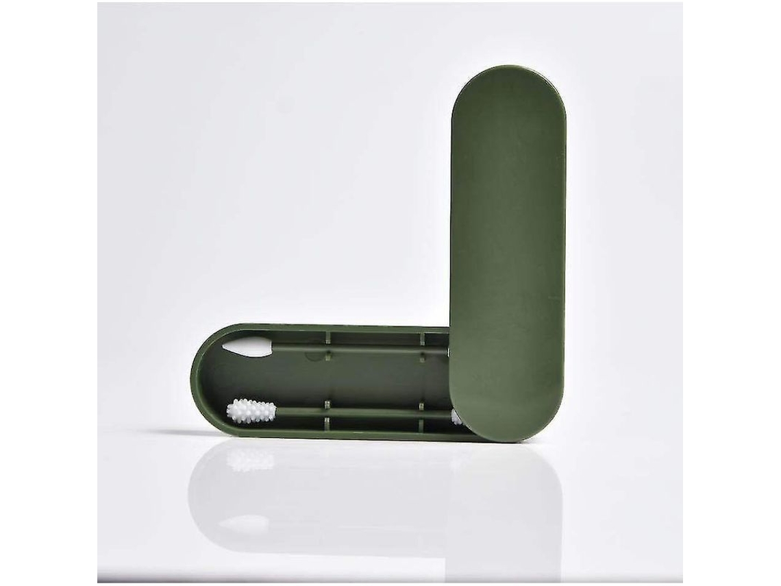 Fasst cepillos de Algodón Reutilizables de Doble Cara Ecológicos Con Caja de Almacenamiento Color Verde Oscuro CUIDADOS
