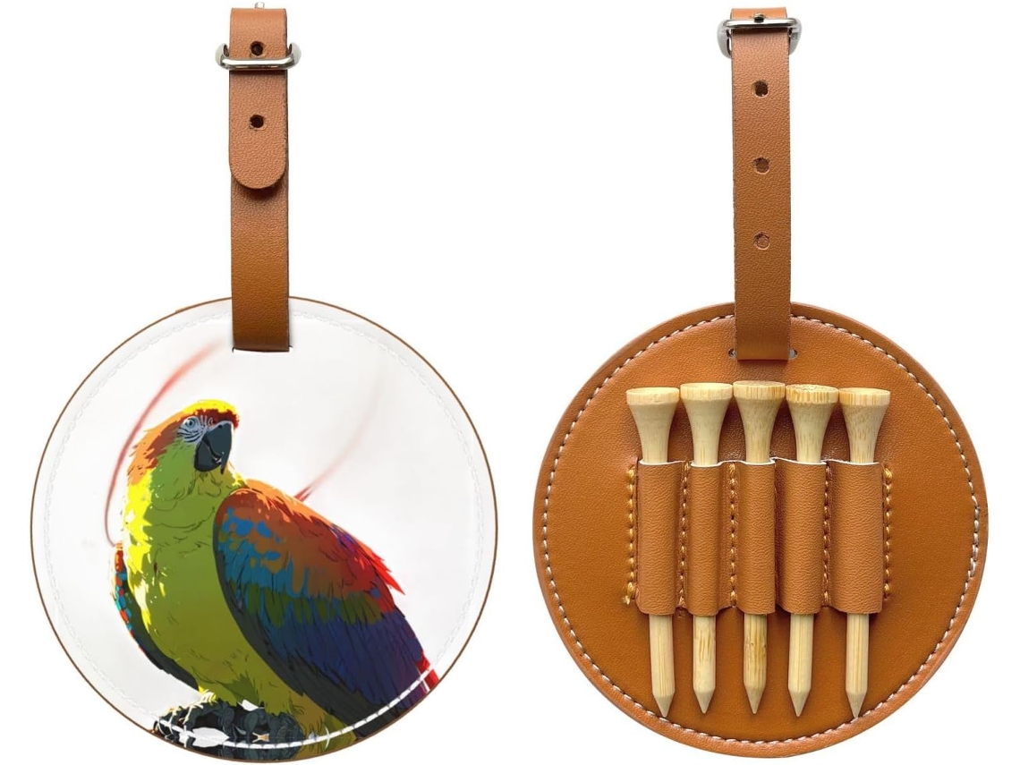 Bolsa Preta para Tees de Golfe com Gatinho Sorridente, Fácil de Transportar e Eficiente | S/MARCA