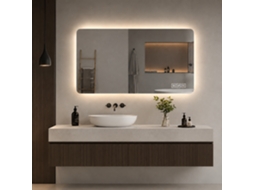 Espelho Led para Casa de Banho 60x100 Cm Três Cores Reguláveis, Antiembaciamento, Retroiluminado Prateado NOVELA