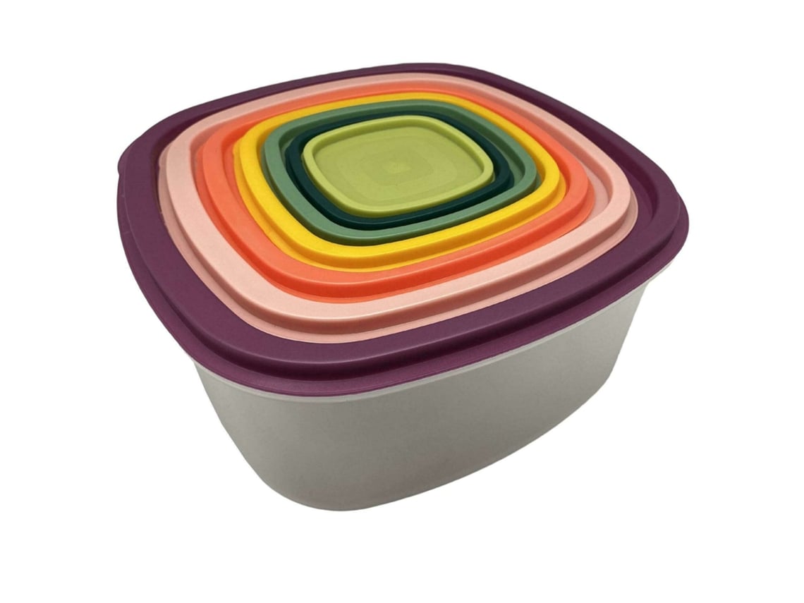 Conjunto 7 Caixas Herméticas Plásticas Rainbow Kasa