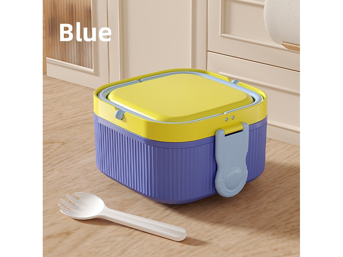 Marmita Plástica Azul 1000ml, Própria Micro-ondas, Tampa Hermética, Material Grau Alimentar