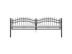 Fence Gate, Fence Gates Vidaxl Preto Aço (302 X 78 Cm)