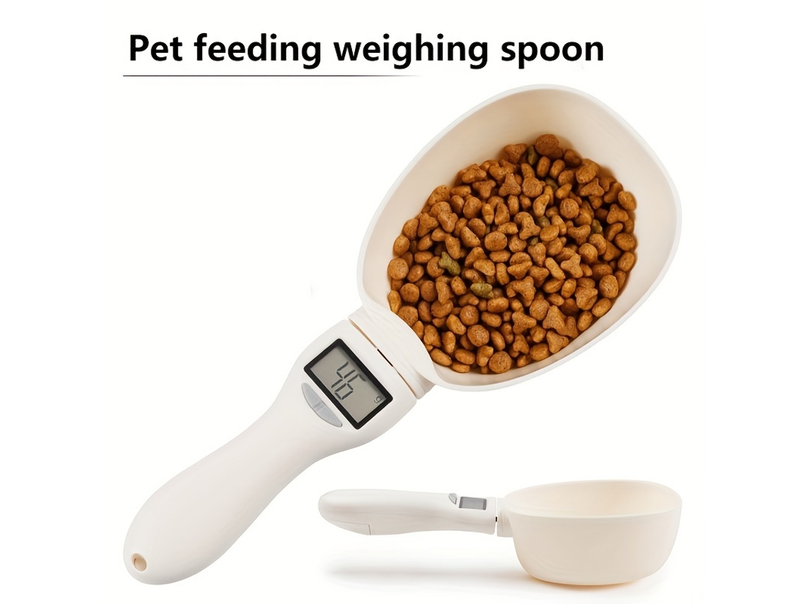 Balança Eletrônica para Ração de Animais de Estimação com Colher Medidora e Tigela para Alimentação de Cães e Gatos AQUAFORGE