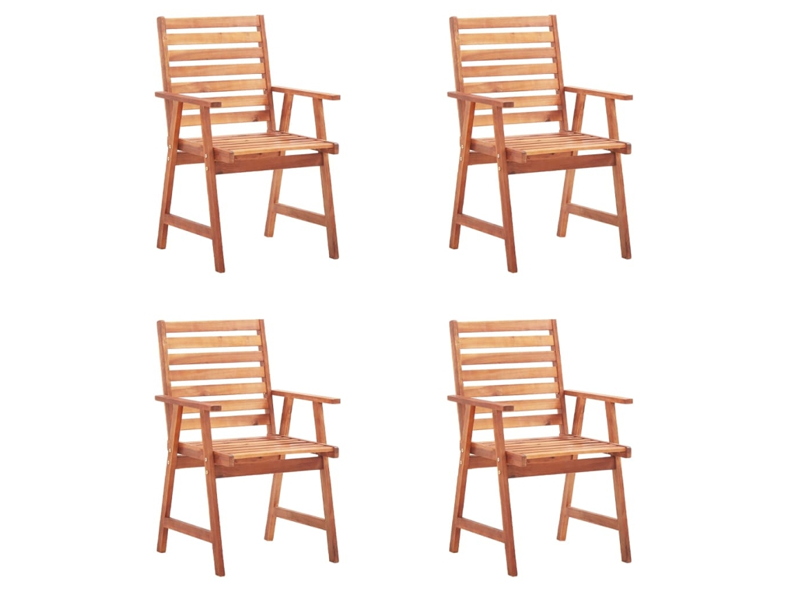 Maison Exclusive - Cadeiras De Jantar P/ Jardim 4 Pcs C/ Almofadões Acácia Maciça