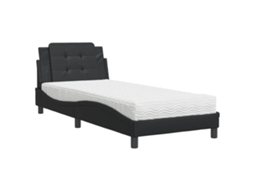 Bed, Beds Vidaxl Preto Couro Artificial (80 X 200 Cm)