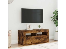 Vidaxl Móvel De Tv Com Luzes Led 90x35x40 Cm Carvalho Fumado
