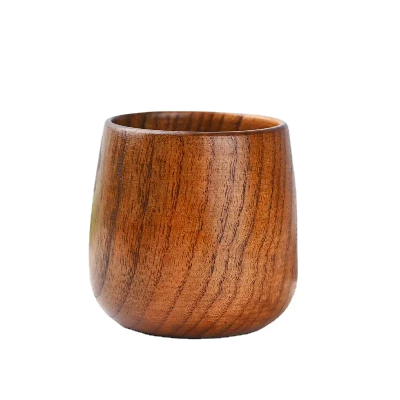 Caneca Vintage Artesanal em Madeira Natural, Capacidade de 160ml, 7,5x6,5cm, Reutilizável. MDUG