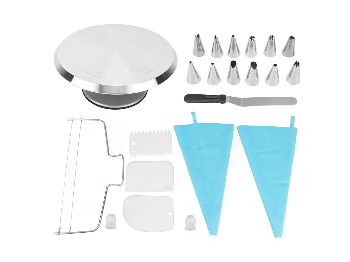 Ronjoe-kit De Decoração De Bolo 22 Peças Giratório 12 Polegadas Aço Inoxidável Liga De Alumínio
