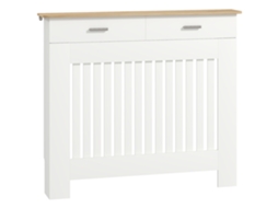 Aquecedor de Parede ripado antitombamento com gaveta porta objetos madeira 112x19x97 cm branco BTFORUS