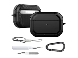 Capa Zruxe Para Airpods 4 Silicone 1,5 Mm Preta (protecao Anti-risco, Breloque, Carregamento Sem Fios)