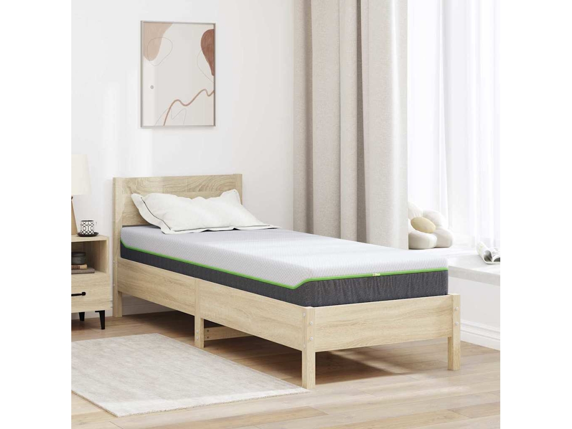 Vidaxl Colchão Branco E Cinza 70 X 200 Cm Tecido Jacquard
