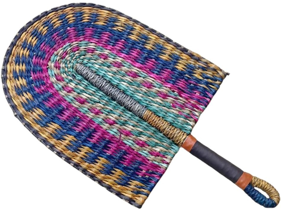 Éventail Tissé En Jo De Mer, Éventail Tissé À La Main, Motivo Rayé Coloré, Éventail Tissé En Jo De Mer,