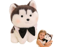 Husky De Pelúcia, Cinza E Branco, Cachorro Pelúcia Macio Fofo Com
