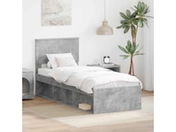 Vidaxl Estrutura Da Cama Com Cabeceira Cinza Concreto 75 X 190 Cm