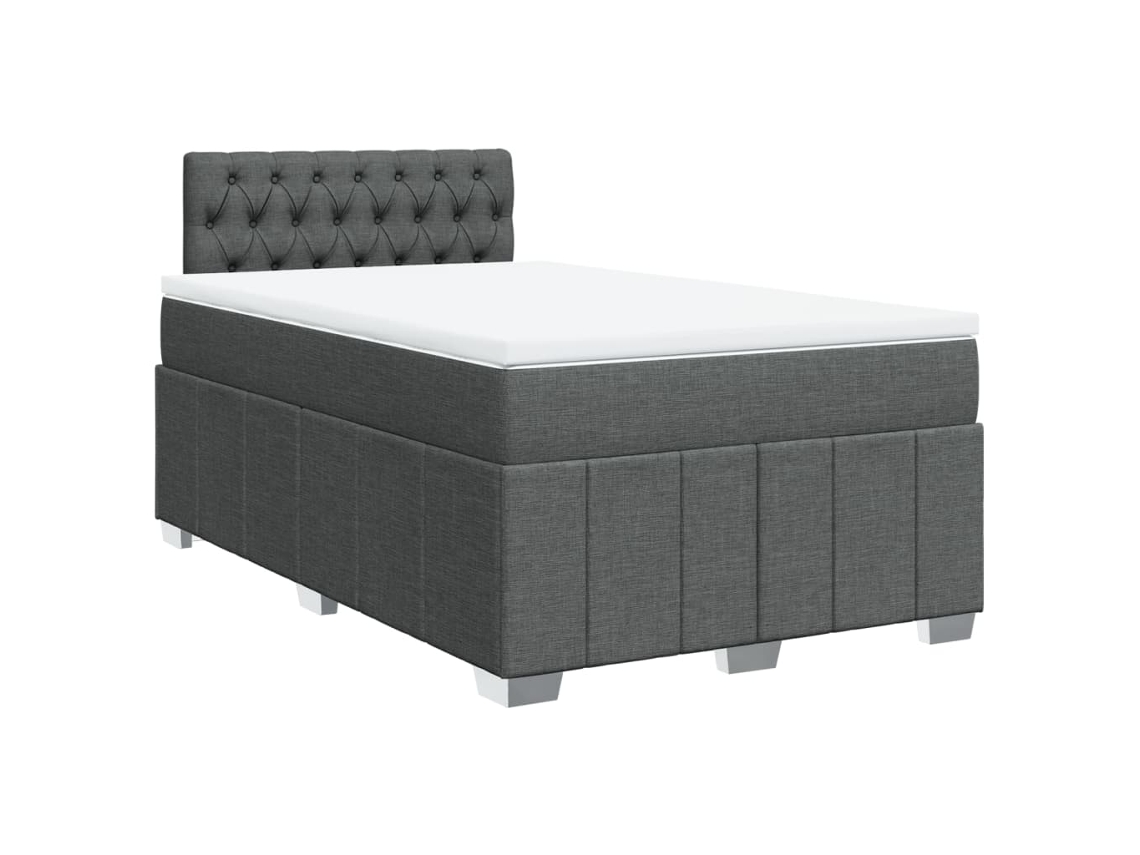 Cama com Molas e Colchão 120x200cm Tecido Cinzento Escuro MAISON EXCLUSIVE