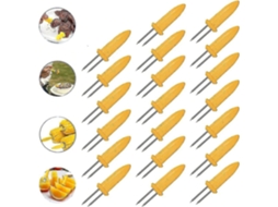 20 Peças de Porta Elotes de Aço Inoxidável Resistente Ao Calor Pinças Antiderrapantes para Churrasco Cozinha Festa de Aniversário Amarelo