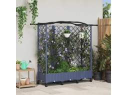 Vidaxl Cama Elevada Com Treliça E Telhado Cinzento 163 X 40 X 129 Cm